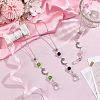3Pcs Glass Alloy Pendant Decorations HJEW-DR00165-3