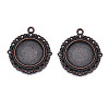 Tibetan Style Alloy Pendant Cabochon Settings TIBE-T003-08R-NR-2