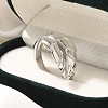 Rack Plating Brass Cuff Finger Rings for Women RJEW-C115-02P-1