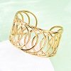 Europe and America Style 304 Stainless Steel Cuff Bangles for Women BJEW-D306-03G-1