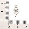 Brass Micro Pave Clear Cubic Zirconia Heart Connector Charms KK-H527-03B-P-3