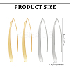 2 Pairs 2 Colors Alloy Oval & Rectangle Dangle Earrings for Women EJEW-FI0001-10-2