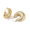 Brass Croissant with Star Thick Hoop Earrings for Women EJEW-P214-12G-2