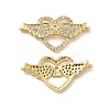 Brass Micro Pave Clear Cubic Zirconia Connector Charms KK-E068-VB344-1