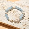 Natural Quartz & Pearl Beaded Stretch Bracelet for Women BJEW-JB09384-04-4