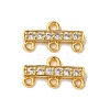 Rack Plating Brass Micro Pave Clear Cubic Zirconia Rectangle Chandelier Component Links KKB-L215-037G-1