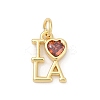 Brass Pave Cubic Zirconia Charms KK-U062-31G-1