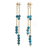 Natural Mixed Stone Ear Studs EJEW-JE05945-4