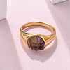 Round Natural Amethyst Chips Finger Rings RJEW-D303-03G-03-5