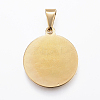 Real 18K Gold Plated 304 Stainless Steel Pendants X-STAS-H372-01I-2