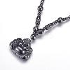 Non-Magnetic Synthetic Hematite Pendant Necklaces NJEW-P190-18-2