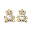 Rack Plating Brass Clear Cubic Zirconia Pendants KK-B072-24G-2