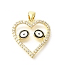 Brass Micro Pave Clear Cubic Zirconia Enamel Pendants KK-M297-16G-1