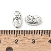 Oval with Flower Tibetan Style Alloy Beads X-TIBEB-1199-AS-LF-2