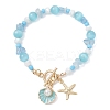 304 Stainless Steel & Alloy Enamel Charm Bracelets BJEW-TA00707-2