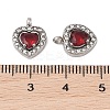 304 Stainless Steel Cubic Zirconia Pendants STAS-A076-02P-03-3