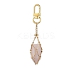 2Pcs 2 Styles Brass Bar Link Chains Pouch Stone Pendant Decorations HJEW-JM02034-01-5