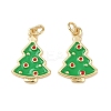 Christmas Brass Enamel Pendants KK-L255-17G-05-1