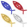 SUPERFINDINGS 4Pcs 4 Colors ABS Plastic Car Stickers AJEW-FH0003-02-1