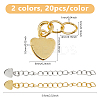 40Pcs 2 Colors Rack Plating Brass Curb Chain Extender KK-DC0004-27-2