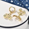 Brass Cherry Hoop Earrings EJEW-R016-04P-2