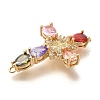 Rack Plating Brass Micro Pave Cubic Zirconia Links KK-P287-51G-04-2
