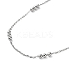 Non-Tarnish 304 Stainless Steel Round Beaded Link Chain Necklaces for Women LS-NJEW-D058-02P-2