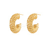 304 Stainless Steel Wire Spiral Stud Earrings GO7006-1-1