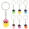 7Pcs Resin Duck Pendant Keychain KEYC-YW00225-1