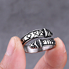 Stainless Steel Word Open Cuff Ring FIND-PW0020-16F-1