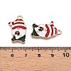 Christmas Theme Rack Plating Alloy Enamel Pendants ENAM-T021-12KCG-3