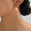 Fashionable Classic Brass Flower Tassel Hoop Earrings TS2520-3