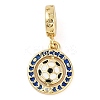 Rack Plating Brass Micro Pave Cubic Zirconia European Dangle Charms KK-P287-33D-G-1
