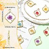 10Pcs 5 Colors Zinc Alloy Epoxy Resin Pendants FIND-CJ0004-93-2
