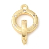 Brass Micro Pave Clear Cubic Zirconia Fold Over Clasps KK-G505-12G-1
