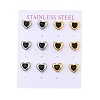 Ion Plating(IP) 304 Stainless Steel Heart Stud Earrings EJEW-C099-13PG-03-1