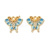 304 Stainless Steel with Crystal Rhinestone Enamel Charms STAS-G358-06G-01-1