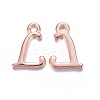 Rose Gold Plated Alloy Letter Pendants X-PALLOY-J718-01RG-L-1