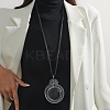 Alloy Glass Pendant Black Waxed Cord Necklaces for Women FS-WG2748D-03-2