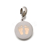 Jewelry 304 Stainless Steel European Dangle Charms OPDL-L013-40B-1