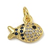 Rack Plating Brass Micro Pave Cubic Zirconia Charms KK-I718-03G-A-1