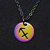 Rainbow Color Stainless Steel Constellation Pendant Necklace for Women ZODI-PW0001-039I-1
