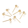 202 Stainless Steel Ball Stud Earring Findings STAS-F141-06G-6mm-1