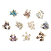 50Pcs 10 Colors Natural Mixed Stone Faceted Cube Charms PALLOY-JF04816-01-1