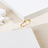 1Pc Letter Brass Rhinestone Open Cuff Rings for Women AJEW-LP0004-47P-G-3