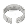 Non-Tarnish 304 Stainless Steel Open Eye Cuff Rings RJEW-G306-02P-1