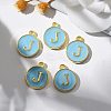 Golden Plated Alloy Enamel Charms X-ENAM-S118-04J-5