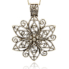 Tibetan Style Alloy Flower Large Pendants TIBEP-M001-14-1