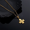 304 Stainless Steel Saint Benedict Cross Pendant Necklaces for Women NJEW-G187-03G-2