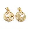 Eco-friendly Rack Plating Brass Micro Pave Cubic Zirconia Pendants KK-E072-16G-1